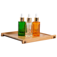 Nouvelle mode, flacon en verre pour sérum capillaire ou huile essentielle, 30 ml, ambre noir coloré, forme plate et ronde, avec compte-gouttes