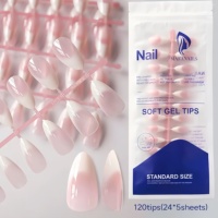 120 Pièces en Sachet, Faux Ongles Blancs en Forme d'Amande Goutte d'Eau avec Motif Nœud Papillon Français, Rose Nude, Amovibles et Prêts à Porter pour Manucure