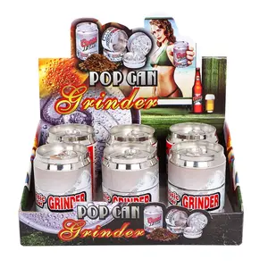 Wholesale 50mm 4 Layer Zinc Alloy Cigarette Grinder mix Pattern Tobacco Grinder With Beer can Designs Smoking Shop Supplies