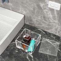 Boîte en acrylique transparente épaisse avec couvercle magnétique, boîte carrée en acrylique pour bonbons