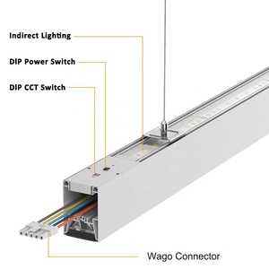 Hiệu quả cao <span class=keywords><strong>LED</strong></span> tuyến tính ánh sáng mặt dây <span class=keywords><strong>120LM</strong></span>/<span class=keywords><strong>W</strong></span> 140lm/<span class=keywords><strong>W</strong></span> 185lm/<span class=keywords><strong>W</strong></span> trực tiếp và gián tiếp chiếu sáng lên xuống dẫn ánh sáng tuyến tính - Product Image 5