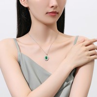 Colliers Dan Jewelry pour femmes avec pendentif halo vert en diamant à haute teneur en carbone