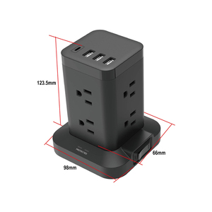 Protection contre les surtensions multiprise 8 prises station de charge de tour d'alimentation avec prise 3usb et 1 type c - Product Image 2
