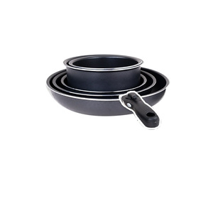 Ensemble d'outils de cuisson pour cuisinière à gaz à induction Poêle antiadhésive en aluminium Poignée amovible pour moins de crêpes noires de feu Steak frit Oeuf frit - Product Image 1