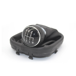 Pomo de palanca de cambios de cuero negro de 5 y 6 velocidades para Volkswagen Touran Caddy con transmisión manual - Product Image 3