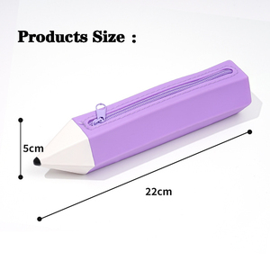 Étuis à crayons personnalisés avec logo imprimé, en silicone, avec fermeture éclair, pour étudiants, en gros, couleurs vives, pour rangement - Product Image 3