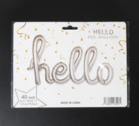 Ballon en aluminium BLN Hello One-Piece Lowercase Hello, doré métallisé, or rose, carte en papier personnalisée, pour la remise des diplômes, Noël, livraison rapide