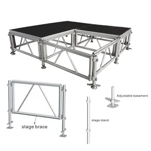 ACS Quick Stage Plywood And Aluminum Event Stage 122x122cm Mobile Portable Stage For Sale