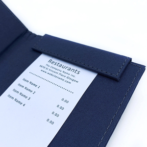 Porta-Cheques de Tela de Alta Calidad Personalizado para Restaurante, Color Azul Marino - Product Image 2