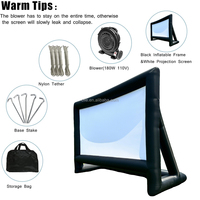Écran de cinéma extérieur gonflable de 14ft 16ft 20ft 24ft pour la voûte d'écran de projecteur de fête d'arrière-cour avec accessoire de ventilateur