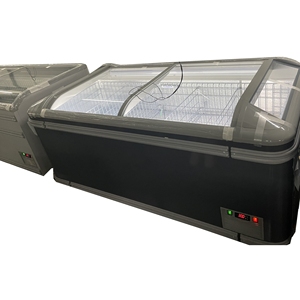 Impianto di refrigerazione display freezer grandi finestre trasparenti frigo commerciale isola display freezer - Product Image 1