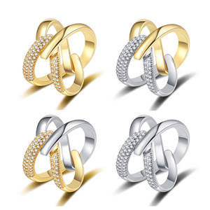 แหวนรูปตัว X ประดับเพชร 2026 แบบถอดประกอบได้ ใช้ได้ทั้งผู้ชายและผู้หญิง ดีไซน์พันรอบอเนกประสงค์ - Product Image 1