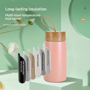 Termo Personalizado de 280 ml con Tapa con Patrón de Madera, Acero Inoxidable 304 Aislado, Botella de Agua de Bolsillo para Niños y Estudiantes, Vaso Térmico - Product Image 4
