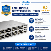 Commutateur réseau PoE Cisco Catalyst 9200 48 ports C9200L-48P-4X-A Haute densité 48 ports PoE+