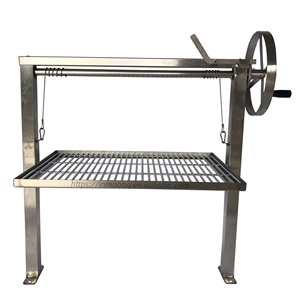 Carbón de leña altura regulable Acero inoxidable Asado <span class=keywords><strong>Parrilla</strong></span>/<span class=keywords><strong>Parrilla</strong></span> Santa Maria/<span class=keywords><strong>Parrilla</strong></span> Argentina con Brasero Lateral - Product Image 2