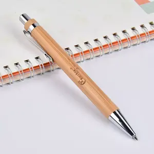 2022 stylo en bambou en bois écologique stylo personnalisé avec logo personnalisé stylo à bille
