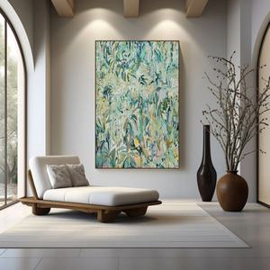 Grande peinture murale abstraite verticale colorée moderne sur toile, art mural 3D pour la décoration moderne de la maison et des galeries - Product Image 4