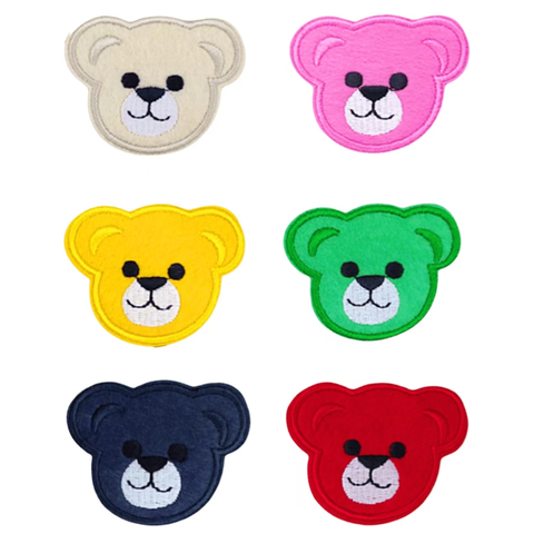 Bear Head Cartoon Animal Embroidered Patch for Clothing & Backpacks for Hat Made From Fabric Felt Computer Embroidered Logo