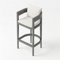 Ensemble de bar extérieur en aluminium YORLLA, table et tabourets de patio résistants aux intempéries avec coussins imperméables pour les centres de villégiature