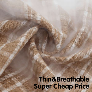 Готовая ткань 150 г/м² под креп-лен, 100% полиэстер, окрашенная в массе, с эффектом сминания, тканая в клетку, для весенней одежды - Product Image 4