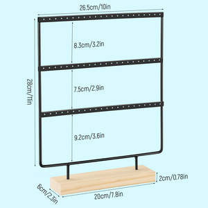 Black Color Hanging <b>Earring</b> Organizer Stand Display <b>Holder</b> for Hanging <b>Earrings</b> Jewelry Organizers - Product Image 2
