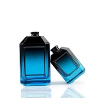 Flacon de parfum en verre rechargeable vide, carré, avec couvercle, 30ml, 50ml, 100ml, en stock pour commande en gros