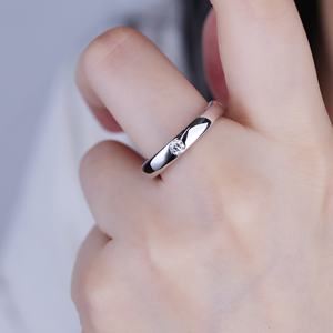 Anillos de Boda Impresionantes de Oro Blanco Sólido de 18K con Baño de Rodio y Diamantes Naturales, Joyería Fina Personalizada al por Mayor - Product Image 2