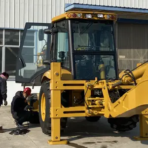 Efficient cost saving equipment backhoe wheel excavator loader with auger and other attachment in china