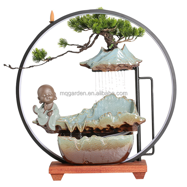 Factory Cheap Meditation Hot Selling Mini Zen Garden  Waterfall Figurines Home Decor