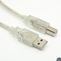 Kabel USB kecepatan tinggi untuk printer AM BM 1m 5m pilihan Panjang Jaket PVC dicetak fitur kepang untuk pengisian daya Bank