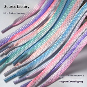 Cordones de Zapatos Personalizados con Degradado, Modelo HY-27, Planos, para AF1 <span class=keywords><strong>Air</strong></span> F One <span class=keywords><strong>AJ1</strong></span> Dunk, Zapatos Deportivos Casuales de Lona Blanca - Product Image 2