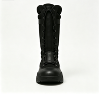 Bottes de randonnée montantes pour hommes, à semelle épaisse, avec lacets et fermeture éclair latérale, antidérapantes, résistantes à l'usure, en cuir véritable et respirantes