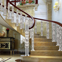 Pédale d'escalier en cristal de haute qualité, 1 pièce, charpentier, balustrade, tige de rambarde, pilier de clôture d'escalier en cristal