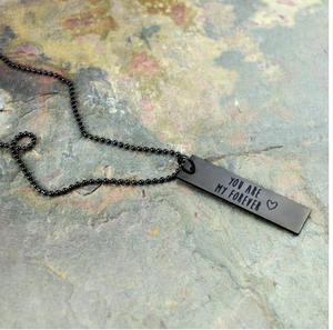 Bijoux pour hommes Jietao en acier inoxydable <span class=keywords><strong>collier</strong></span> d'étiquettes de chien <span class=keywords><strong>militaire</strong></span> personnalisé <span class=keywords><strong>collier</strong></span> pendentif barre verticale rectangulaire personnalisé - Product Image 3