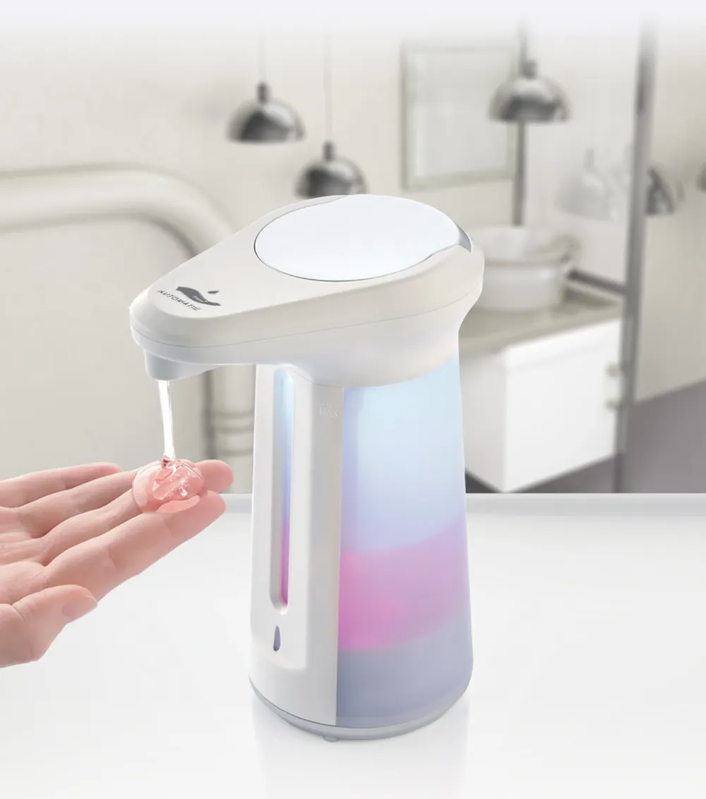 Distributore automatico di sapone liquido 330Ml bianco Touchless da tavolo commerciale a infrarossi elegante