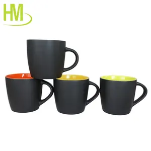 Benutzer definierte matte schlichte schwarze Keramik becher niedliche Keramik becher mit benutzer definierten Logo Reise angepasste Kaffeetasse Set