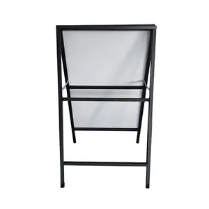 Outdoor Iron Black A Frame Floor Standing Display Holder Economical Double Sided Poster Stand