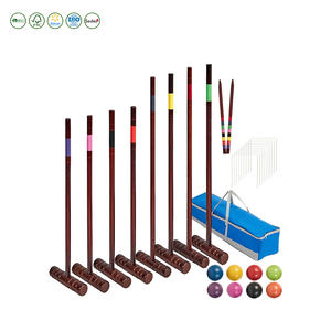 Ensemble de jeu pour pelouse et jardin Ensemble de croquettes pour 8 joueurs avec 35 pouces de luxe Taille réglementaire Maillets en bois de caoutchouc Ensemble de <span class=keywords><strong>croquet</strong></span> pour adultes - Product Image 1