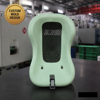 Siège de poupée moulé vert menthe avec dossier en maille noire et boucle de sangle grise, accessoire de poussette, moulage par injection, usine OEM
