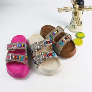 Alta calidad Pretty Upper Slide Zapatilla Pies planos <span class=keywords><strong>Sandalias</strong></span> para mujeres y damas - Product Image 1