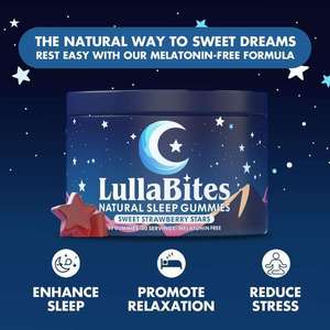 Gomitas Naturales para Dormir LullaBites con Glicinato, Raíz de Valeriana y Flor de la Pasión, Ayuda Natural para Dormir, Alivia - Product Image 1