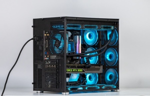 ตู้เล่นเกมตั้งโต๊ะสีดำหออลูมิเนียมอัลลอยด์ขนาดกลางสำหรับ E-ATX ATX Micro ATX Mini ITX PC มีสถานะสต็อกทั้งหมดในชิ้นเดียว - Product Image 4