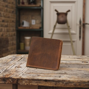 Cartera de Cuero Genuino Boshiho Hecha a Mano para Hombre, Estilo Crazy Horse, Billetera Bifold de Piel de Vacuno Auténtica - Product Image 5