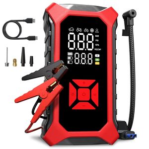 Портативный автомобильный компрессор-помпа 8000 мАч с функцией запуска двигателя 12В и яркой LED-подсветкой для экстренных случаев - Product Image 2
