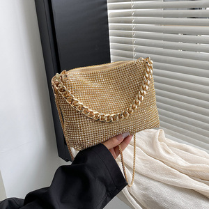 Borsa da Sera con Strass, Pochette Quadrata <span class=keywords><strong>Argento</strong></span> con Nappe di Diamanti, Borsetta da Donna per Banchetti, Matrimoni <span class=keywords><strong>e</strong></span> Cerimonie - Product Image 1