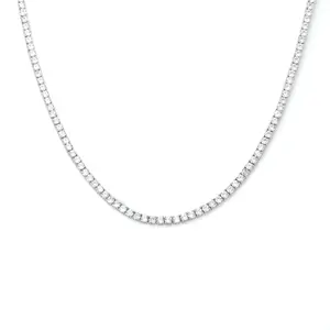 Collana a catena classica per clavicola con zircone cubico da 3mm