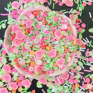 50g plastique fleur de pêcher polymère argile tranches feuille mixte marguerite arrose confettis Slime charges Nail Art fleur artificielle - Product Image 2