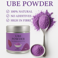 OEM Marque personnalisée Poudre de patate douce violette de haute qualité 50g Boîte de fer Poudre d'igname ube violette
