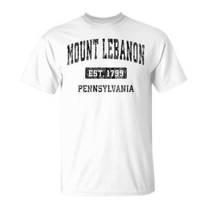 Mount Lebanon Pennsylvania Est 1799 T-shirt vintage per adulti, unisex, in cotone, girocollo, manica corta, promozionale - Product Image 1