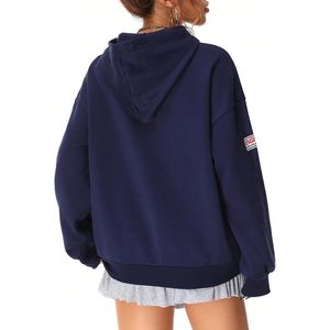 Sudadera con Capucha Personalizada para Mujer, Número 25, Diseño Gráfico, Hombros Caídos, Estilo Y2K, Tejida, Manga Larga, Transpirable - Product Image 3